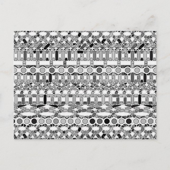 Tribal Batik - Grautöne Postkarte (Vorderseite)