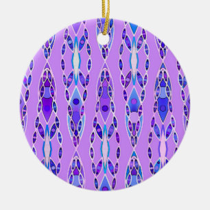 Tribal Batik - Lavender, Blue und Violet Keramik Ornament
