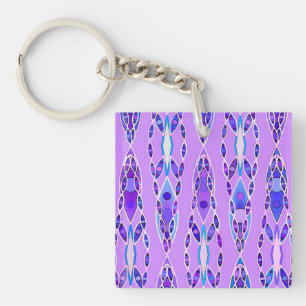 Tribal Batik - Lavender, Blue und Violet Schlüsselanhänger