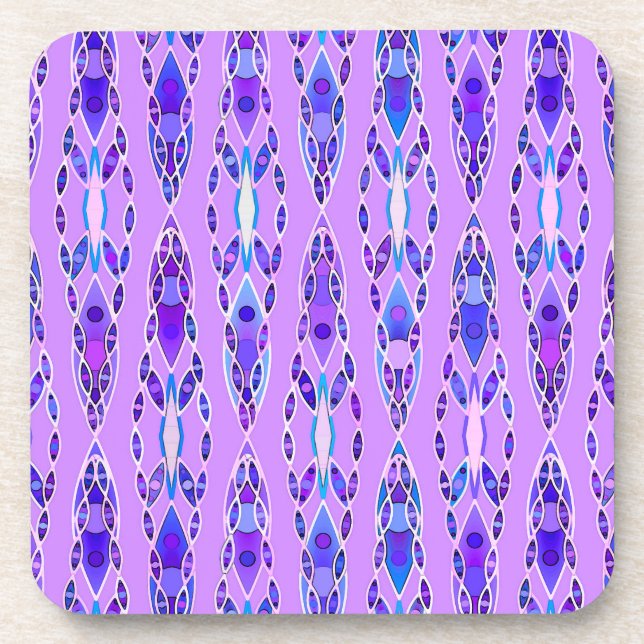 Tribal Batik - Lavender, Blue und Violet Untersetzer (Vorderseite)