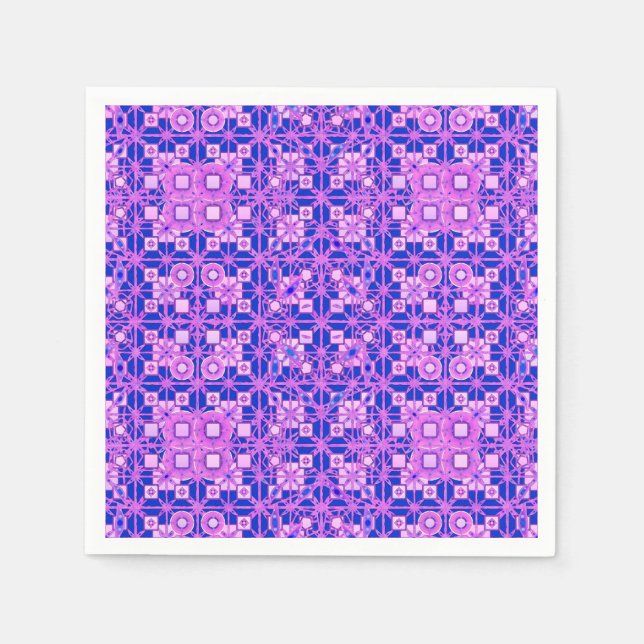 Tribal-Batik - lila Schattierungen Serviette (Vorderseite)