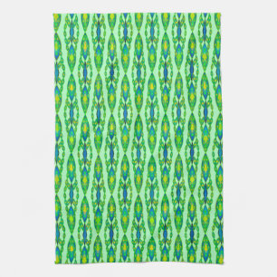 Tribal Batik - Mint, Smaragdgrün und blau Handtuch