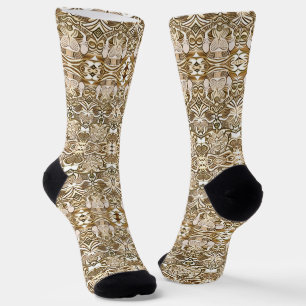 Tribal Batik Muster in Coffee Brown und Beige Socken