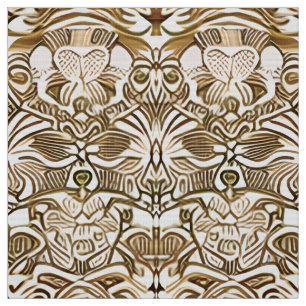 Tribal Batik Muster in Coffee Brown und Beige Stoff