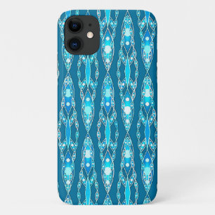 Tribal Batik - Ocean Blue und Aqua iPhone 11 Hülle