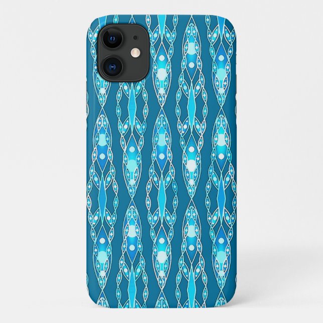 Tribal Batik - Ocean Blue und Aqua Case-Mate iPhone Hülle (Rückseite)