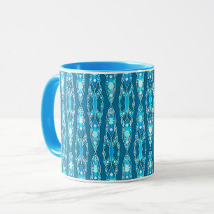 Tribal Batik - Ocean Blue und Aqua Tasse