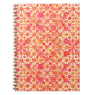 Tribal Batik - orange, korallenrosa und fuchsia Notizblock