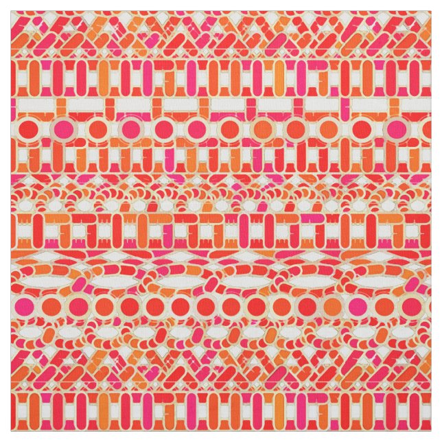 Tribal Batik - Orange- und Rosatöne Stoff (Muster)