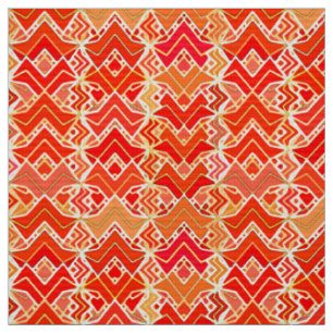 Tribal Batik Print, Mandarin und Light Orange Stoff