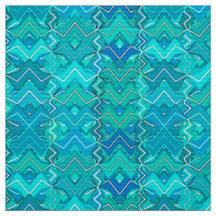 Tribal Batik Print, Türkis, Aqua und Meer Stoff