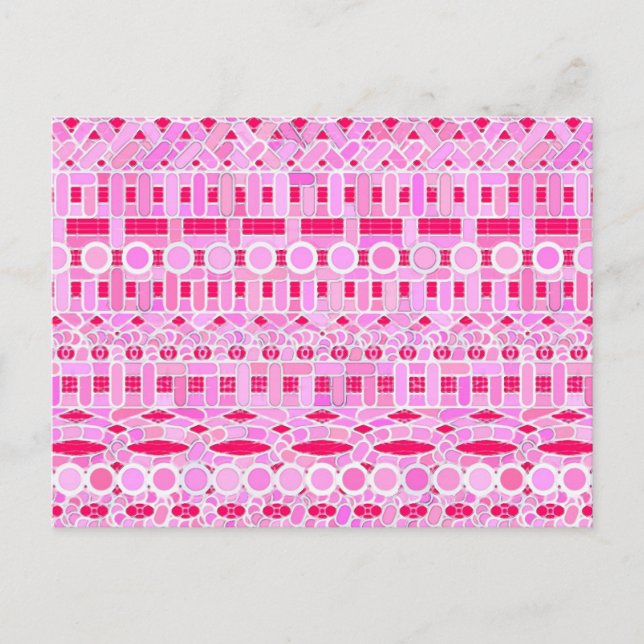 Tribal-Batik - Rosa-Farbtöne Postkarte (Vorderseite)