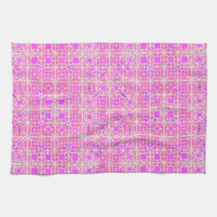Tribal Batik - Rosa- und Orchideenfarben Geschirrtuch
