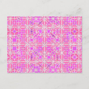 Tribal Batik - Rosa- und Orchideenfarben Postkarte