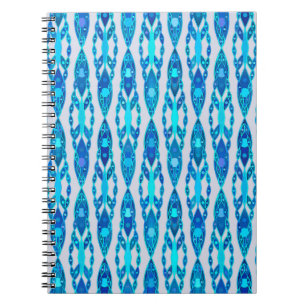 Tribal Batik - Sapphire Blue und Silver Gray Notizblock