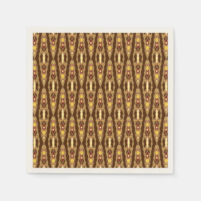 Tribal Batik - Schokolade braun und Beige Serviette (Vorderseite)
