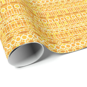 Tribal Batik - Senfgold und orange Geschenkpapier