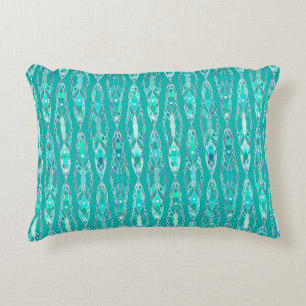 Tribal Batik - Türkis und Aquamarine Zierkissen
