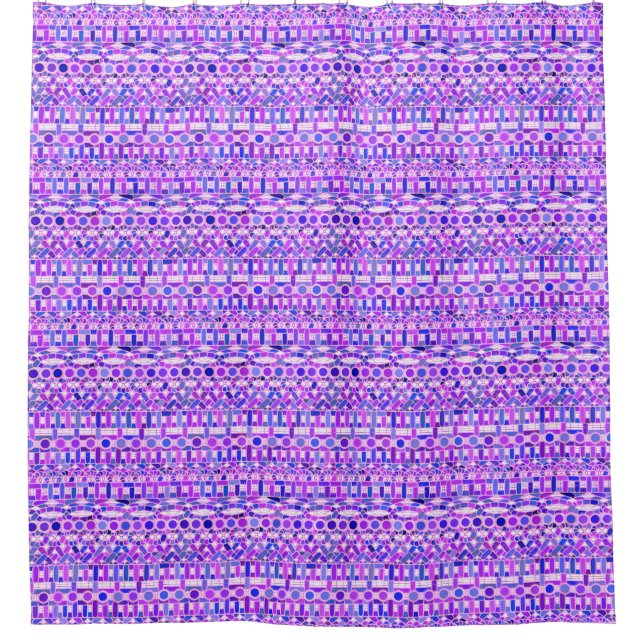 Tribal Batik - Violett-lila Farbtöne Duschvorhang (Vorderseite)