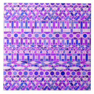 Tribal Batik - Violett-lila Farbtöne Fliese