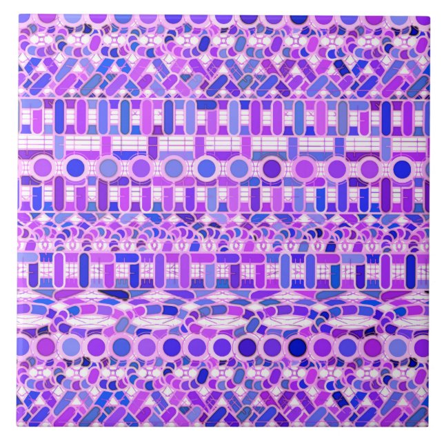 Tribal Batik - Violett-lila Farbtöne Fliese (Vorderseite)