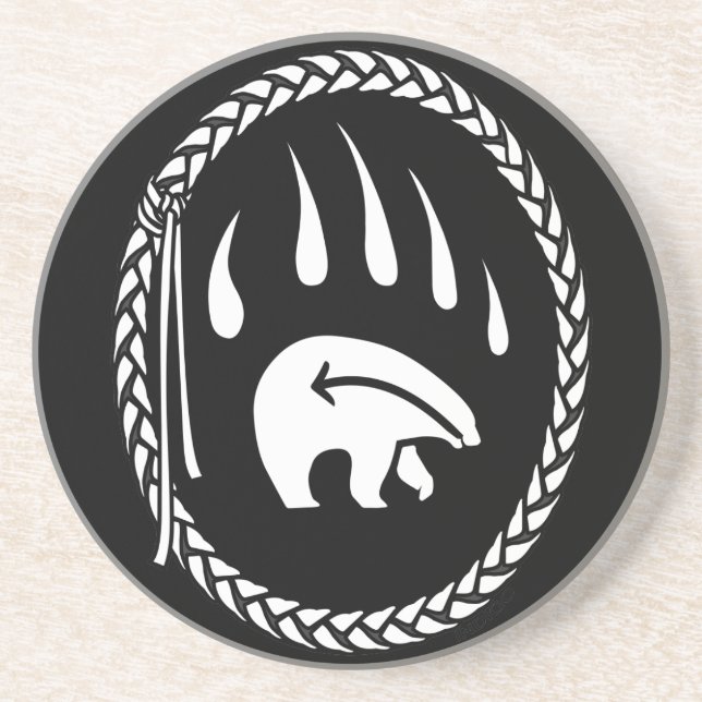 Tribal Bear Art Drinks Coasters Native Bear Unters Untersetzer (Vorne)