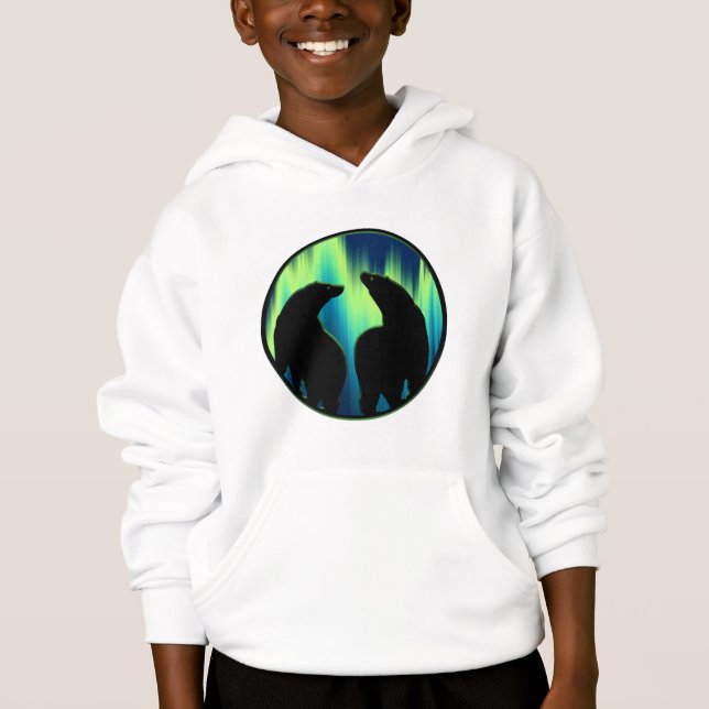 Tribal Bear Art Kids Hoodie Polar Bär Kids Hoodie (Vorderseite)