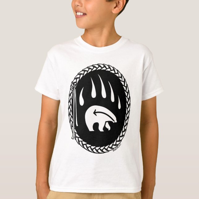 Tribal Bear Art Kinder T - Shirt Bärenkörper Kinde (Vorderseite)