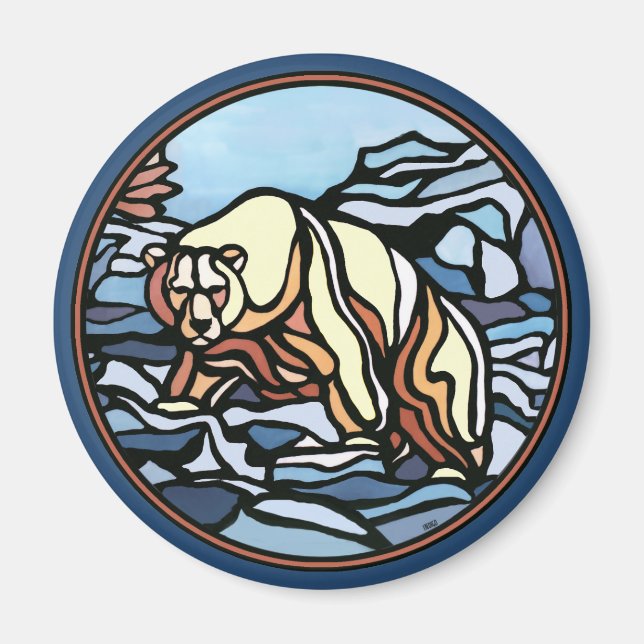 Tribal Bear Art Kühlschrankmagnet Wildlife Art Mag Magnet (Vorne)