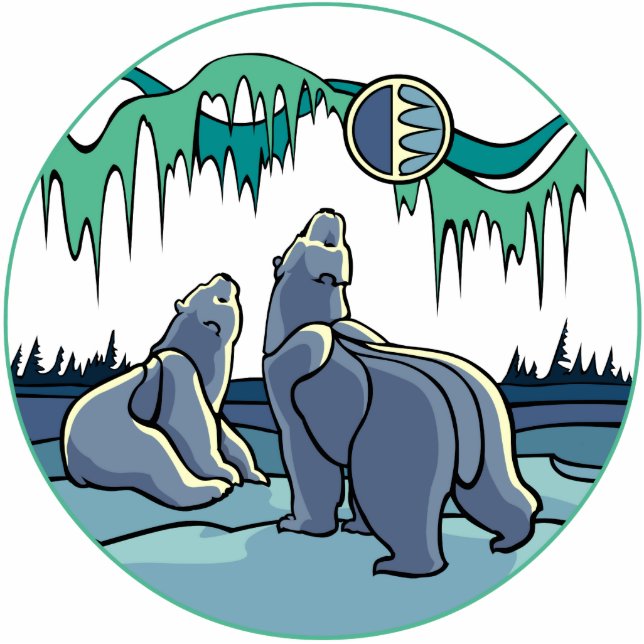 Tribal Bear Art Ornament Bär Sake & Gifts Fotoskulptur Ornament (Vorne)