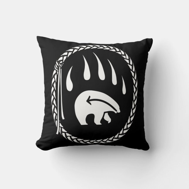 Tribal Bear Art Pillow First Nations Bears Kissen (Vorderseite)