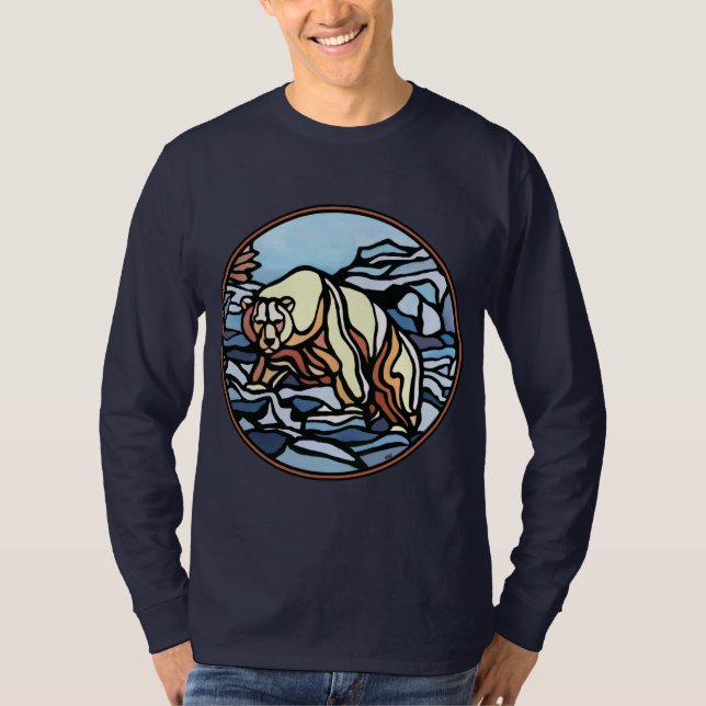 Tribal Bear Art Shirt Polar Bear Shirt der Männer (Vorderseite)