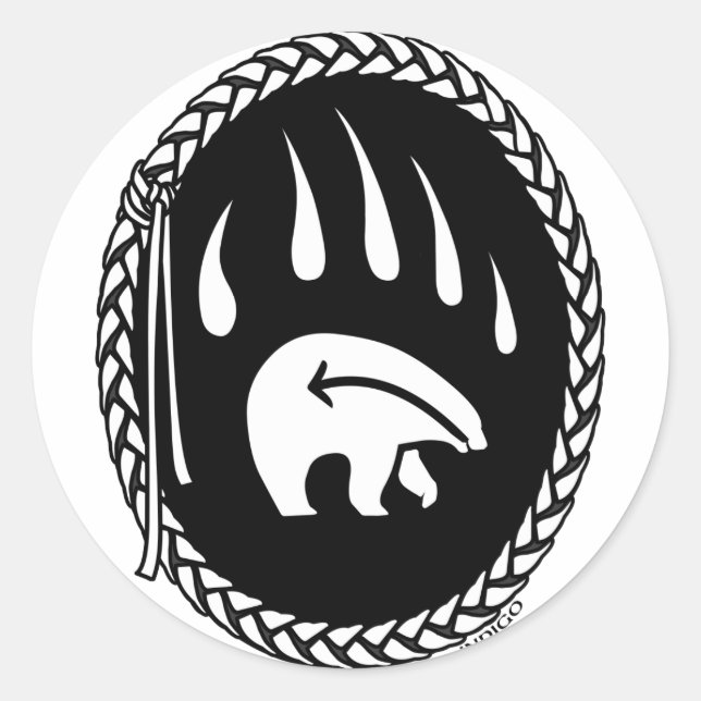 Tribal Bear Art Sticker Erste Nationen Bärengesche (Vorderseite)