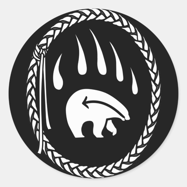 Tribal Bear Art Sticker Erste Nationen Bärengesche (Vorderseite)