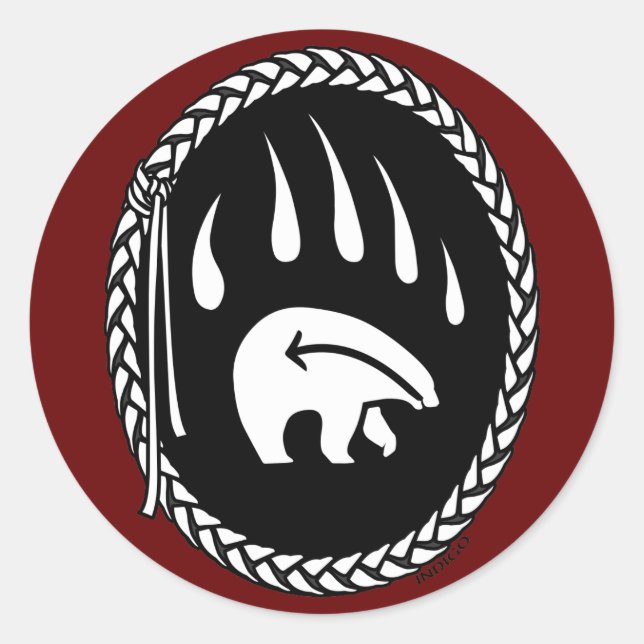 Tribal Bear Art Sticker Erste Nationen Bärengesche (Vorderseite)