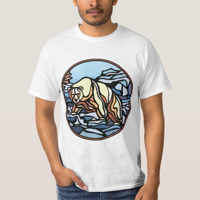 Tribal Bear Art T - Shirt Polar Bear Men's Shirt (Vorderseite)