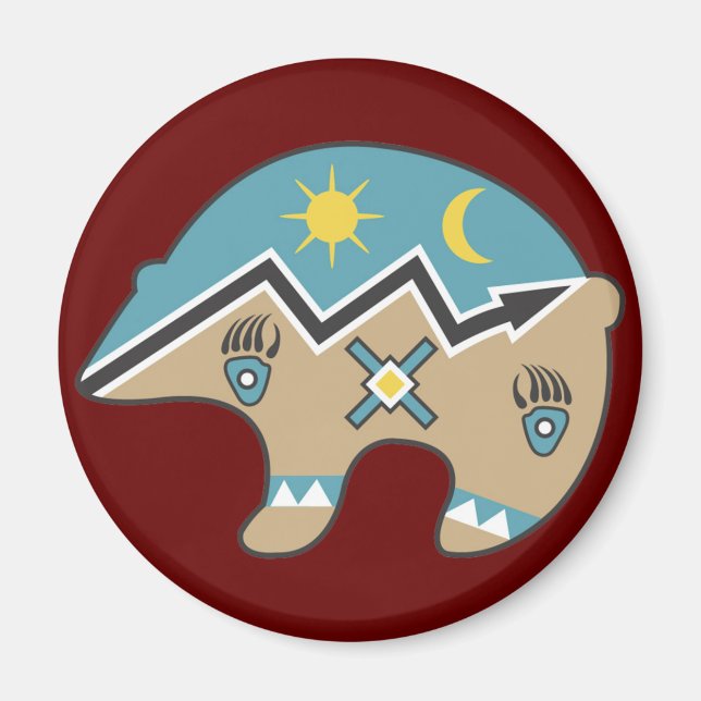 Tribal Bear Design Magnet (Vorne)