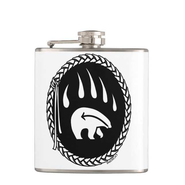 Tribal Bear Flask Custom Bären Claw Drink Flasche Flachmann (Vorderseite)