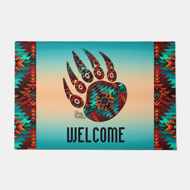 Tribal Bear Paw Doormat Fußmatte (Vorderseite)