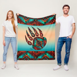 Tribal Bear Paw Fleece Blanket