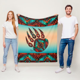 Tribal Bear Paw Fleece Blanket