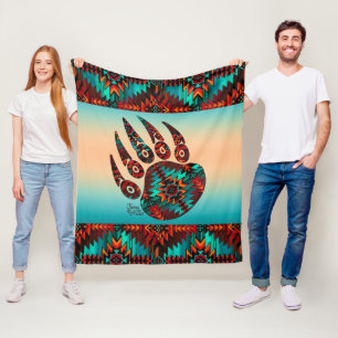 Tribal Bear Paw Fleece Blanket