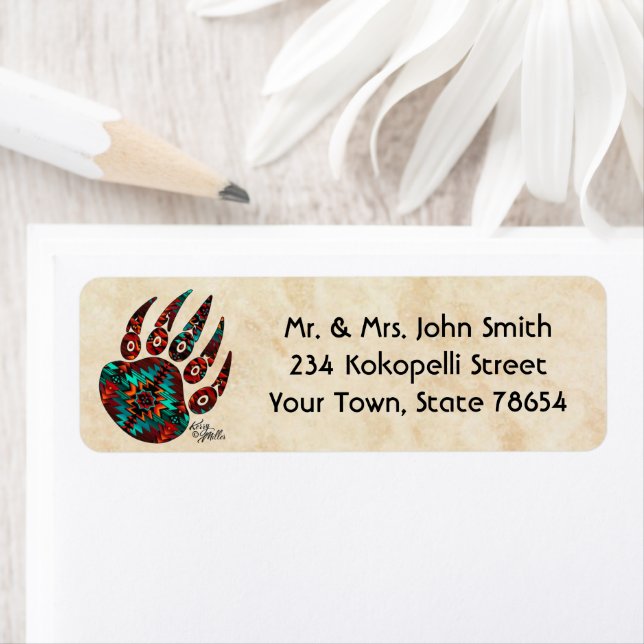 Tribal Bear Paw Label (Insitu)