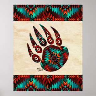 Tribal Bear Paw Poster