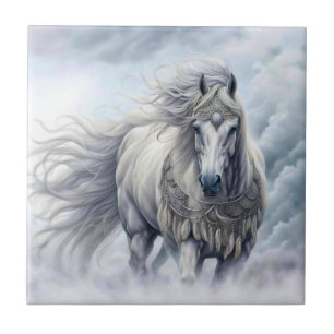 Tribal Beautiful White Horse Fliese