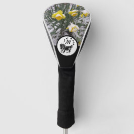 Tribal Black Iguana Silhouette Monogram w Foto Golf Headcover