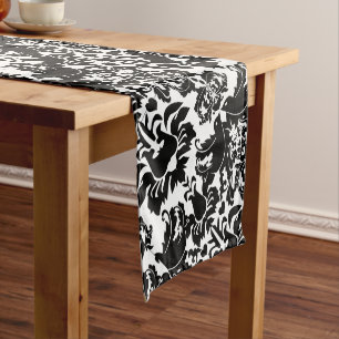 Tribal Black Love Bird Damask Muster Kurzer Tischläufer