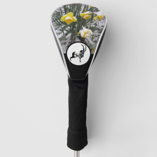 Tribal Black Ram Silhouette Monogramm w Foto Golf Headcover