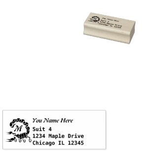 Tribal Black Scorpion Monogram Return Gummistempel