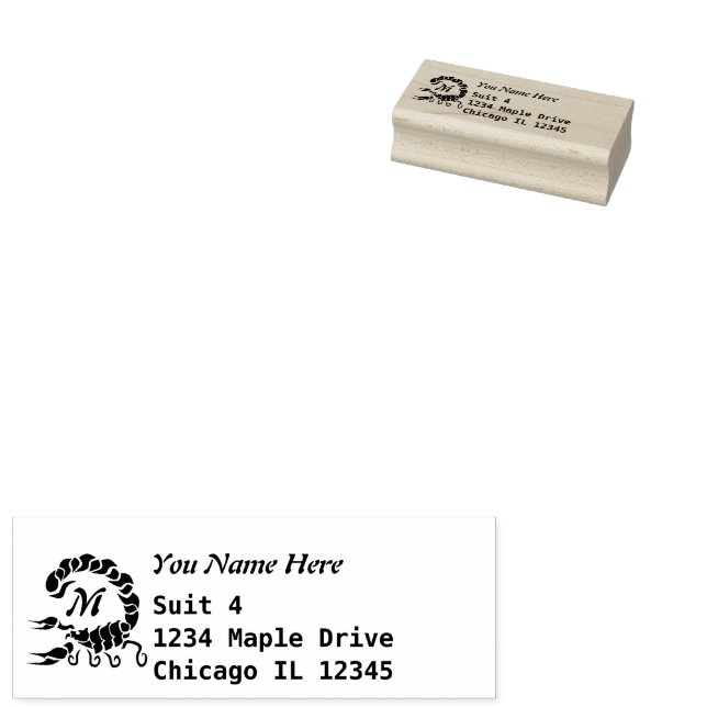 Tribal Black Scorpion Monogram Return Gummistempel (Stempel)